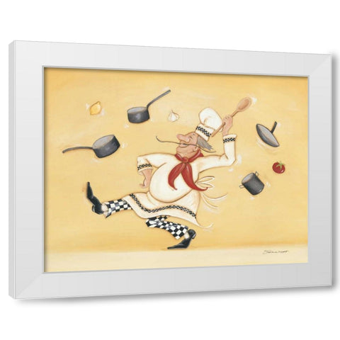 Dancing Chef White Modern Wood Framed Art Print by Marrott, Stephanie