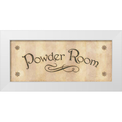 Powder Room White Modern Wood Framed Art Print by Marrott, Stephanie