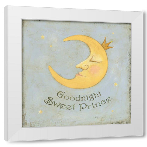 Goodnight Sweet Prince White Modern Wood Framed Art Print by Marrott, Stephanie