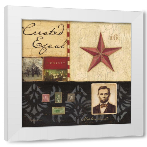 Created Equal White Modern Wood Framed Art Print by Marrott, Stephanie