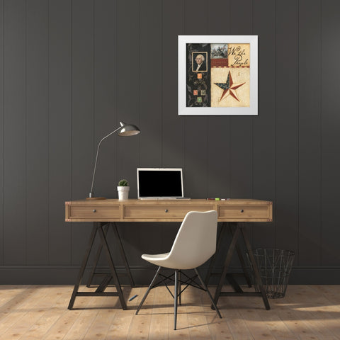 We the People White Modern Wood Framed Art Print by Marrott, Stephanie