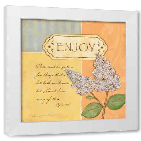 Enjoy White Modern Wood Framed Art Print by Marrott, Stephanie