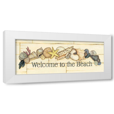 Welcome to the Beach White Modern Wood Framed Art Print by Marrott, Stephanie