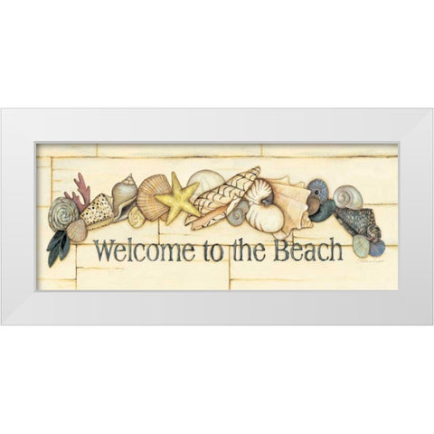 Welcome to the Beach White Modern Wood Framed Art Print by Marrott, Stephanie