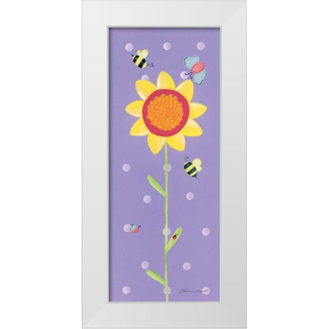 Flower and Friends White Modern Wood Framed Art Print by Marrott, Stephanie