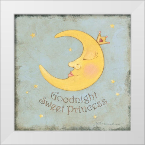 Goodnight Sweet Prince White Modern Wood Framed Art Print by Marrott, Stephanie