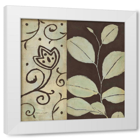 Brown Leaf I White Modern Wood Framed Art Print by Marrott, Stephanie