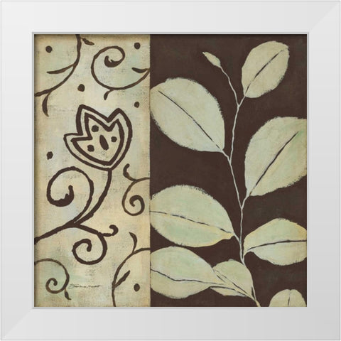 Brown Leaf I White Modern Wood Framed Art Print by Marrott, Stephanie