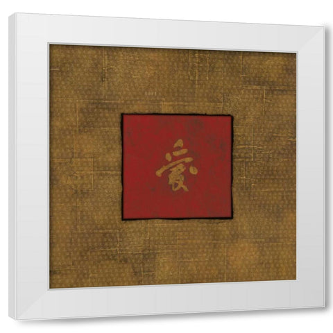 Love White Modern Wood Framed Art Print by Marrott, Stephanie