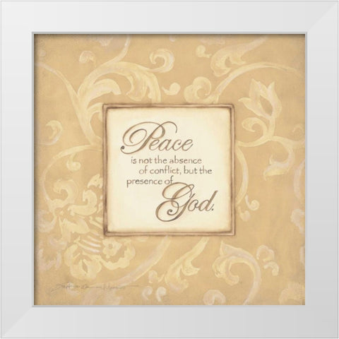 Peace White Modern Wood Framed Art Print by Marrott, Stephanie