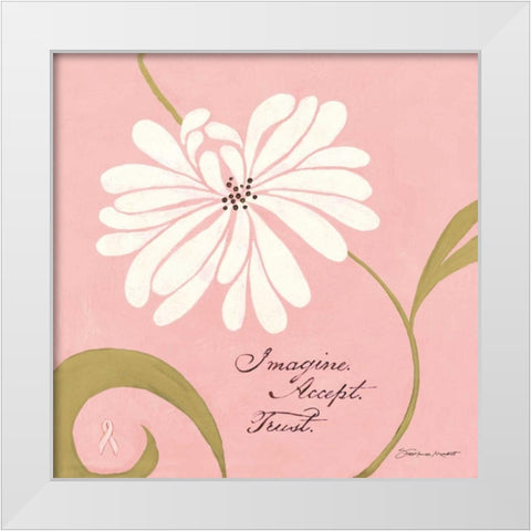 Imagine Accept Trust White Modern Wood Framed Art Print by Marrott, Stephanie