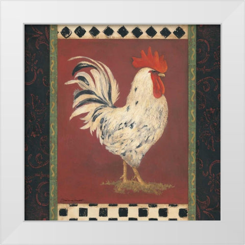 White Rooster White Modern Wood Framed Art Print by Marrott, Stephanie
