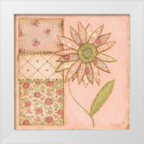 Sunflower White Modern Wood Framed Art Print by Marrott, Stephanie