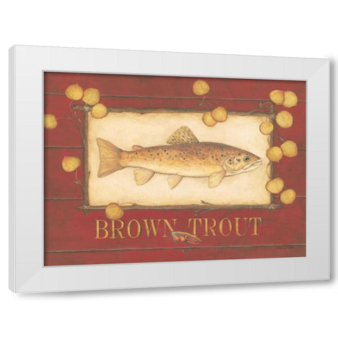 Brown Trout White Modern Wood Framed Art Print by Marrott, Stephanie