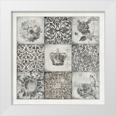 Black and White Nine Patch White Modern Wood Framed Art Print by Marrott, Stephanie