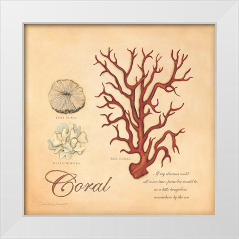 Coral White Modern Wood Framed Art Print by Marrott, Stephanie