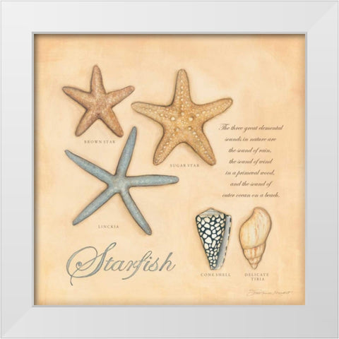 Starfish White Modern Wood Framed Art Print by Marrott, Stephanie