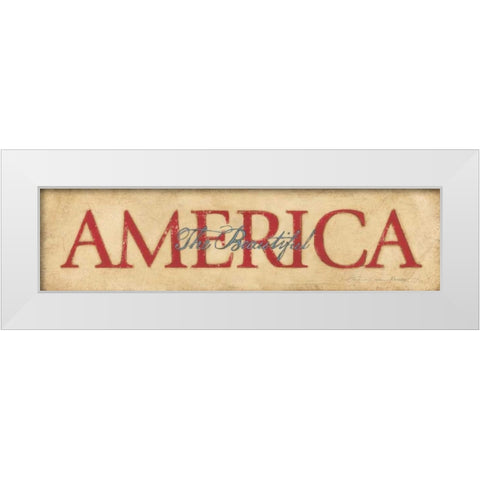 America the Beautiful White Modern Wood Framed Art Print by Marrott, Stephanie
