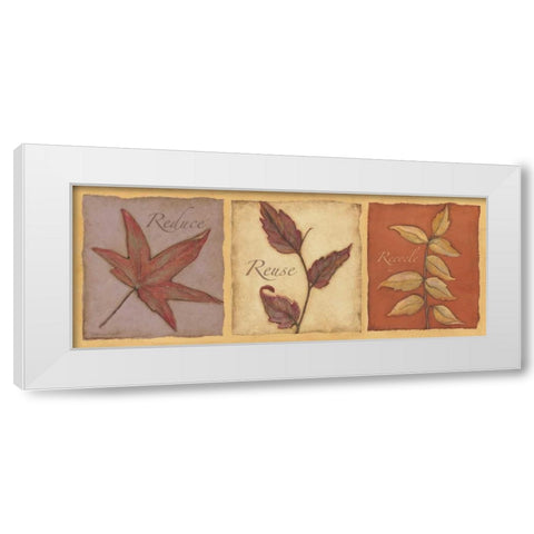 Reduce Reuse Recycle White Modern Wood Framed Art Print by Marrott, Stephanie