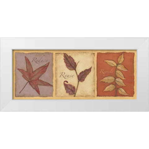 Reduce Reuse Recycle White Modern Wood Framed Art Print by Marrott, Stephanie