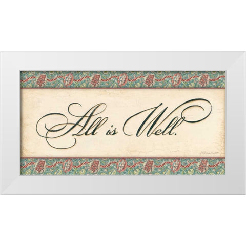 All is Well White Modern Wood Framed Art Print by Marrott, Stephanie
