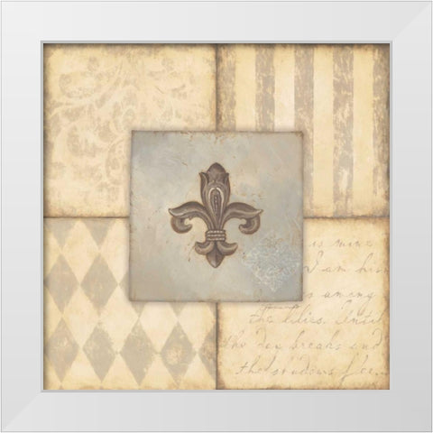 Fleur De Lis II White Modern Wood Framed Art Print by Marrott, Stephanie