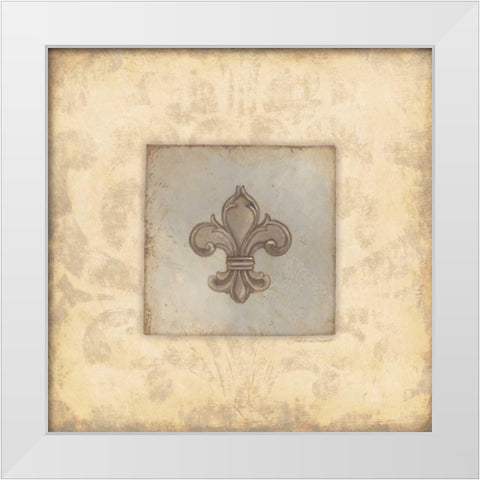 Fleur De Lis V White Modern Wood Framed Art Print by Marrott, Stephanie