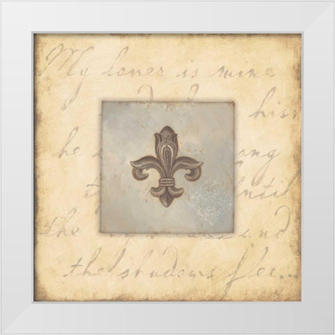 Fleur De Lis VI White Modern Wood Framed Art Print by Marrott, Stephanie