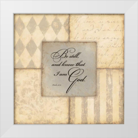 Be Still White Modern Wood Framed Art Print by Marrott, Stephanie