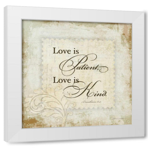 Love Is White Modern Wood Framed Art Print by Marrott, Stephanie