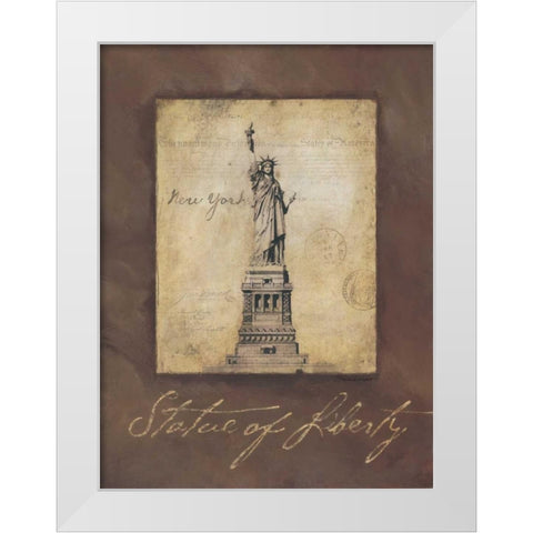 Statue of Liberty White Modern Wood Framed Art Print by Marrott, Stephanie