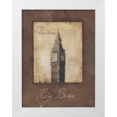 Big Ben White Modern Wood Framed Art Print by Marrott, Stephanie