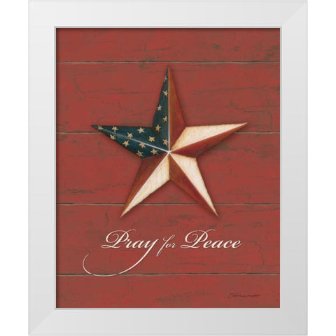 Pray for Peace White Modern Wood Framed Art Print by Marrott, Stephanie