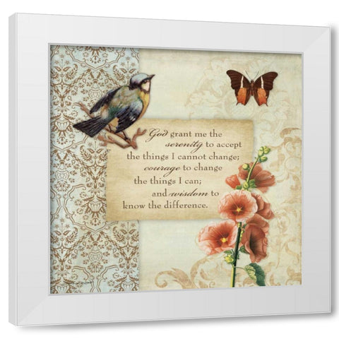 Serenity White Modern Wood Framed Art Print by Marrott, Stephanie
