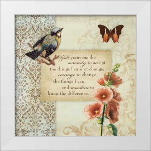 Serenity White Modern Wood Framed Art Print by Marrott, Stephanie