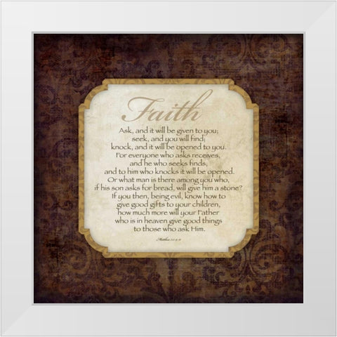 Faith White Modern Wood Framed Art Print by Marrott, Stephanie