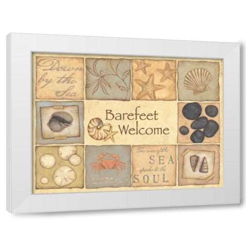 Welcome White Modern Wood Framed Art Print by Marrott, Stephanie