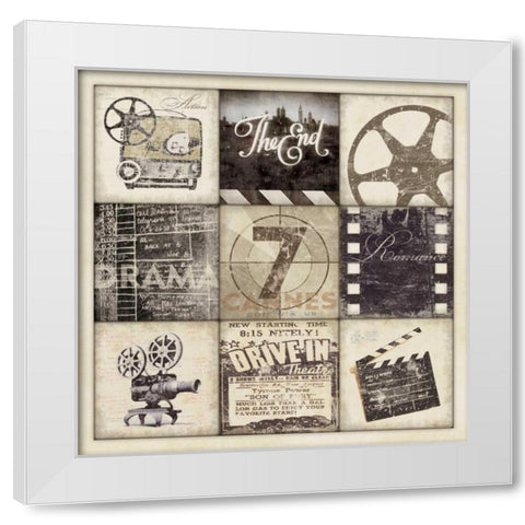 Vintage Movie White Modern Wood Framed Art Print by Marrott, Stephanie