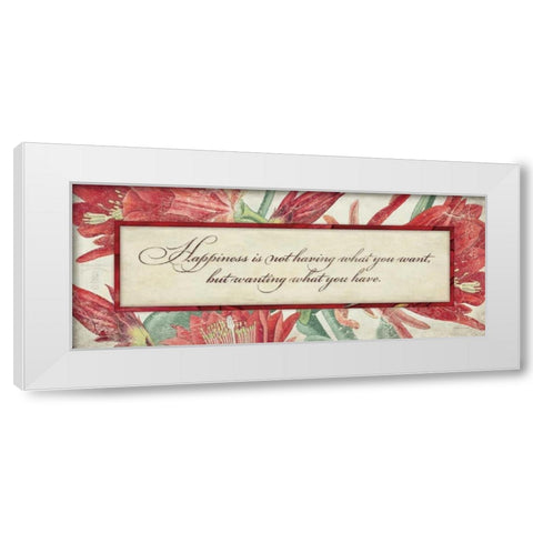 Happiness White Modern Wood Framed Art Print by Marrott, Stephanie