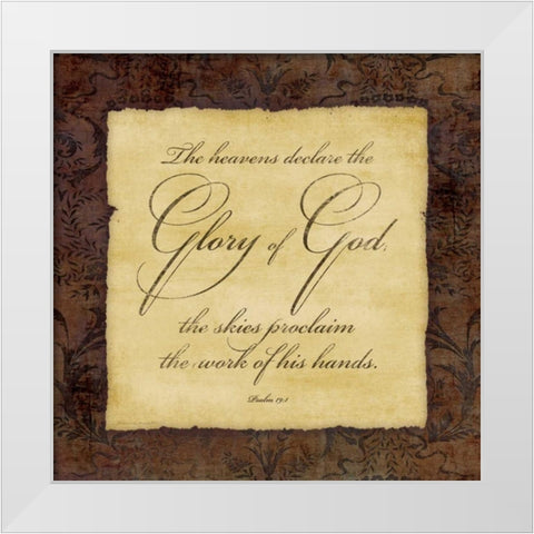 Glory to God White Modern Wood Framed Art Print by Marrott, Stephanie
