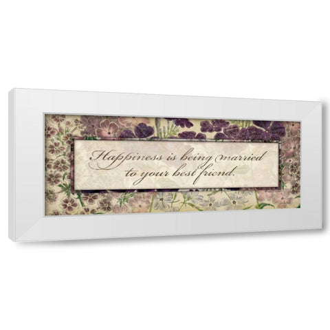 Happiness Is White Modern Wood Framed Art Print by Marrott, Stephanie