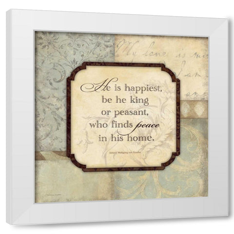 He Is Happiest White Modern Wood Framed Art Print by Marrott, Stephanie