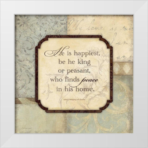 He Is Happiest White Modern Wood Framed Art Print by Marrott, Stephanie