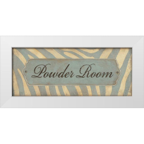 Powder Room White Modern Wood Framed Art Print by Marrott, Stephanie