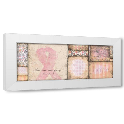Never Give Up White Modern Wood Framed Art Print by Marrott, Stephanie