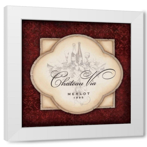 Merlot White Modern Wood Framed Art Print by Marrott, Stephanie