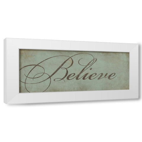Believe White Modern Wood Framed Art Print by Marrott, Stephanie
