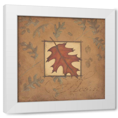 Acorn White Modern Wood Framed Art Print by Marrott, Stephanie