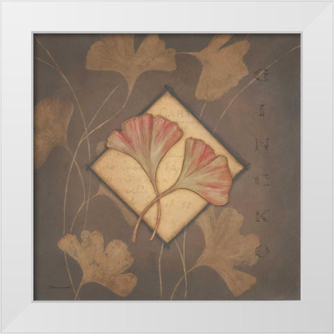 Gingko White Modern Wood Framed Art Print by Marrott, Stephanie