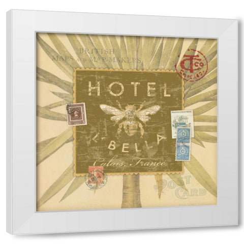 Bee Sign White Modern Wood Framed Art Print by Marrott, Stephanie